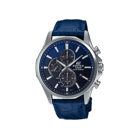 Casio Edifice Blue Dial Chronograph Leather Strap Mens Watch ED648 - EFB-670SBL-2AV