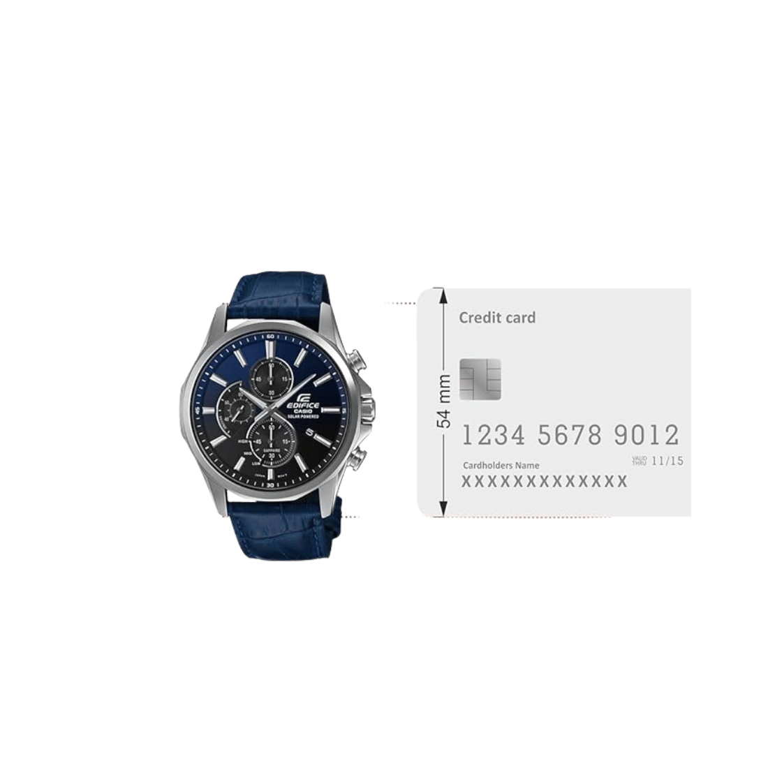 Casio Edifice Blue Dial Chronograph Leather Strap Mens Watch ED648 - EFB-670SBL-2AV