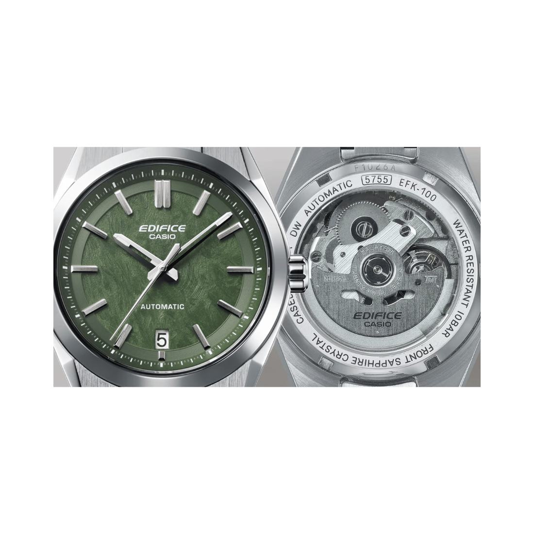 Casio Edifice Automatic Green Dial Mens Watch ED671 - EFK-100D-3A