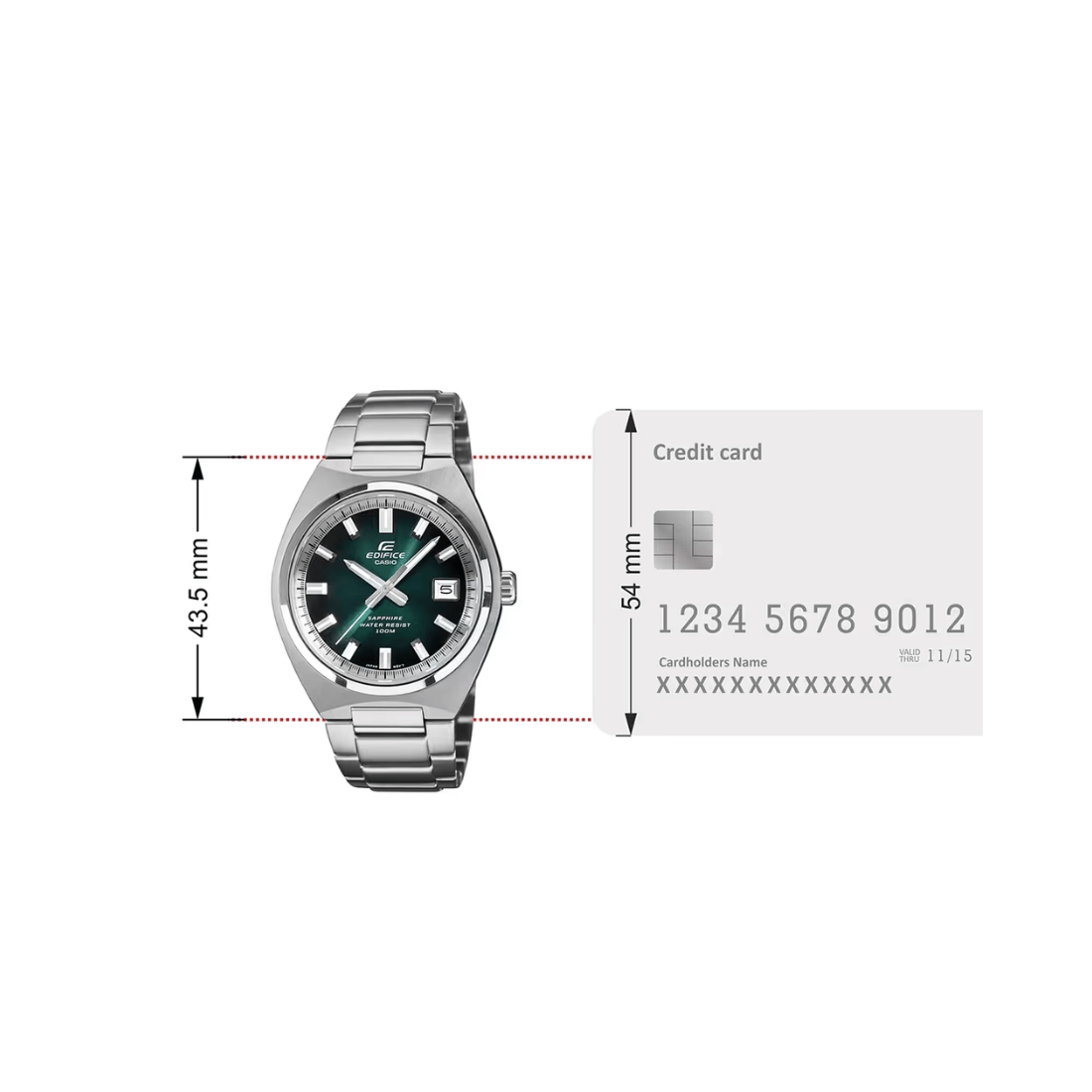 Casio Edifice Green Dial Sapphire Glass Mens Watch ED699 - EFB-109D-3AV
