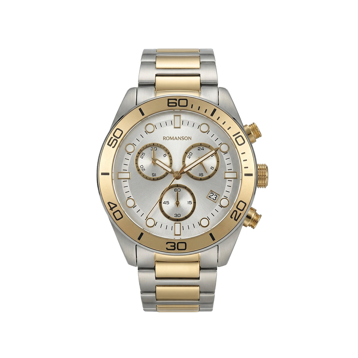 Romanson Classic Silver & Gold Men Watch TM6BS203FMCWH