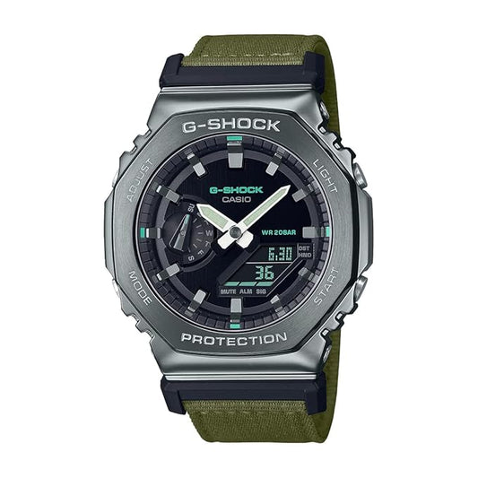 Casio G-Shock Green Cloth Band Men Watch G1374 GM-2100CB-3ADR