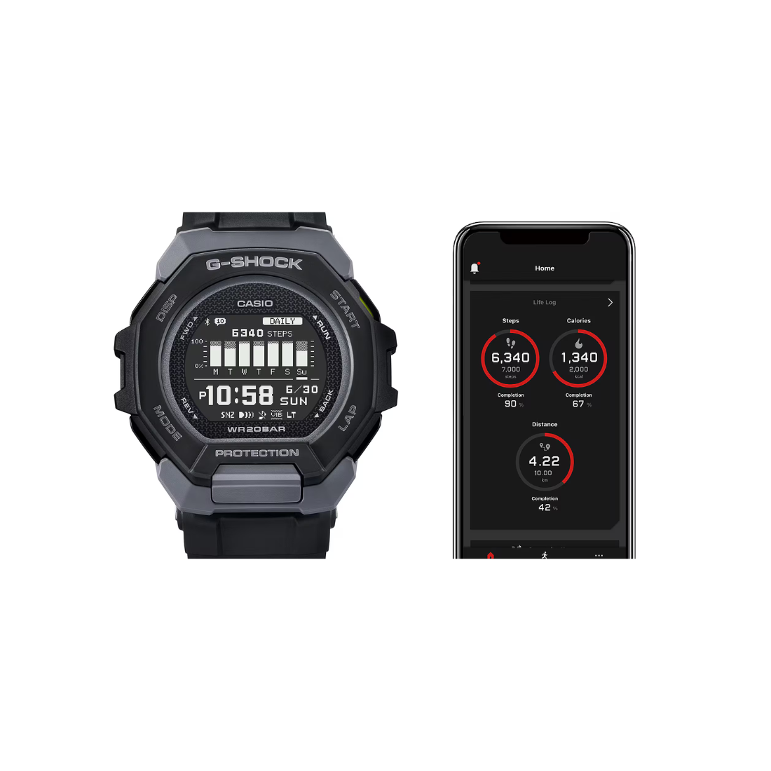Casio G-shock G-SQUAD Digital/Smart Watch with Bluetooth G1586 - GBD-300-1