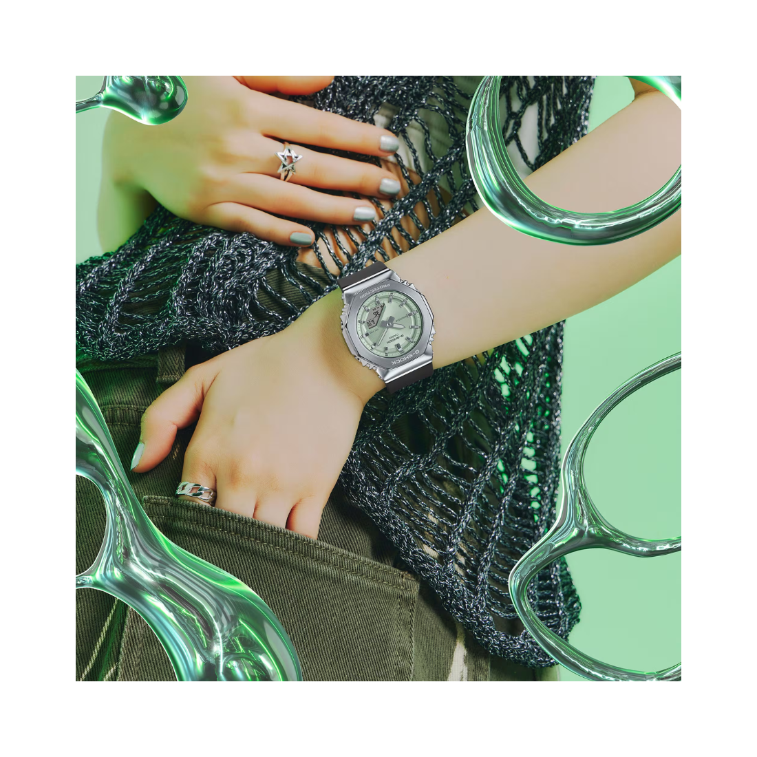 Casio G-Shock Green Dial Womens Watch G1625 - GM-S2110-3A