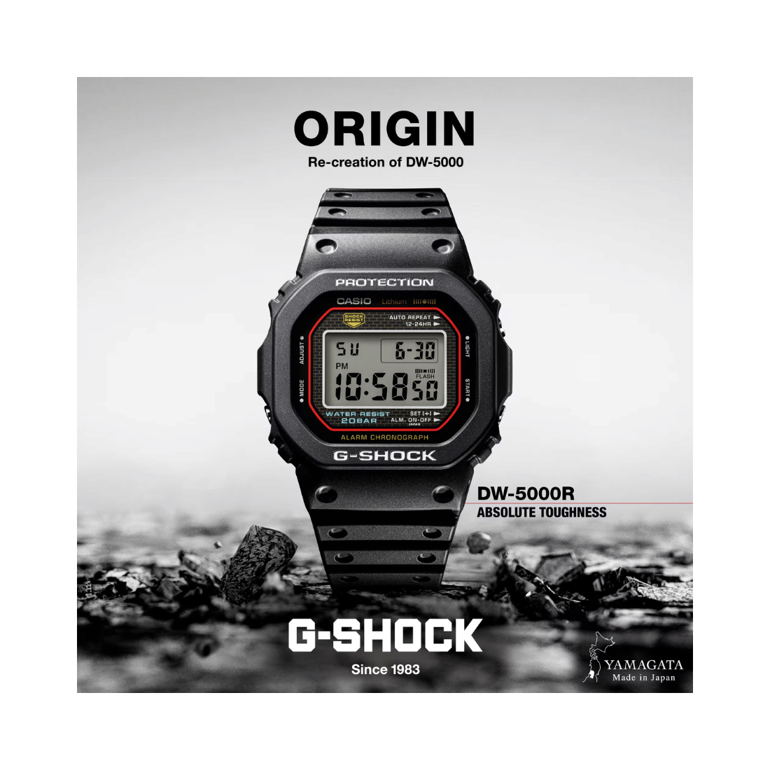 Casio Digital Made in Japan Mens Watch G1660 - DW-5000R-1A