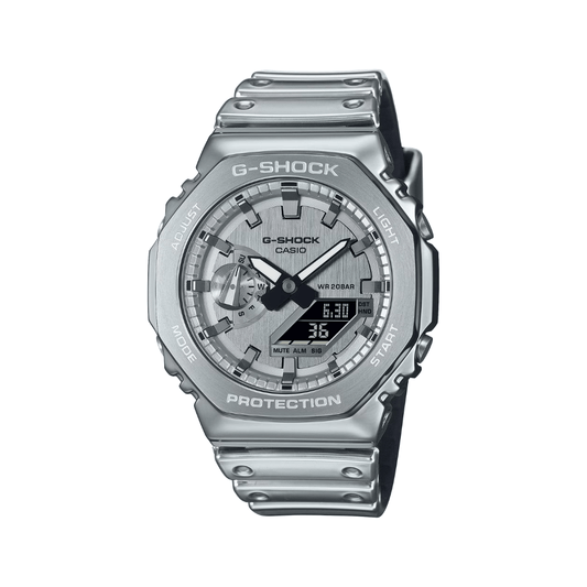 Casio G-Shock Silver Resin Band Mens Watch G1668 - GM-2100YM-8A