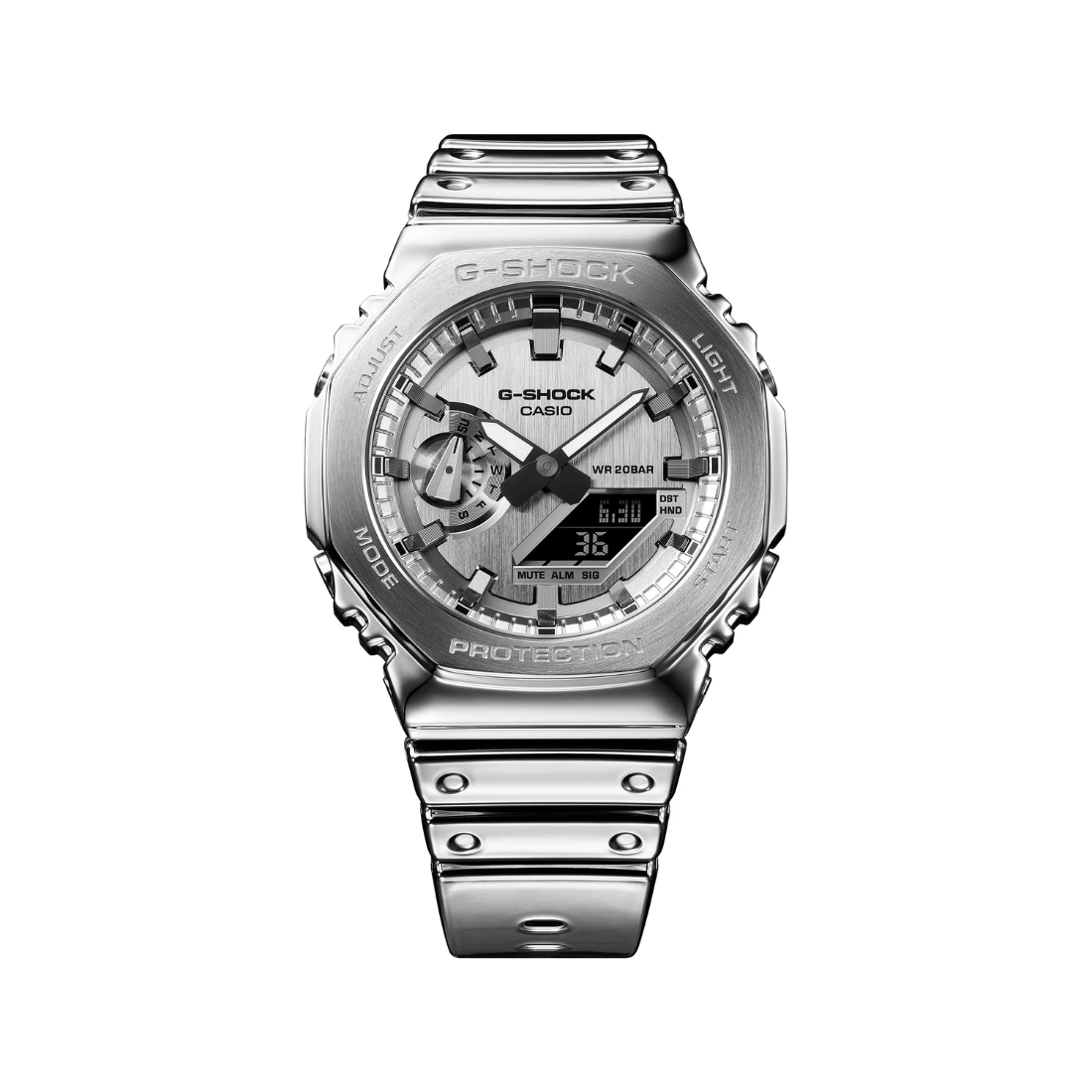 Casio G-Shock Silver Resin Band Mens Watch G1668 - GM-2100YM-8A