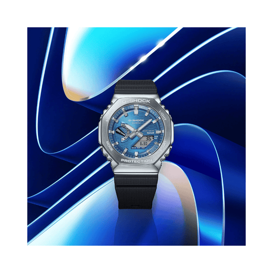 Casio G-Shock Blue Dial Solar Bluetooth Mens Watch G1734 - GBM-2100A-2B