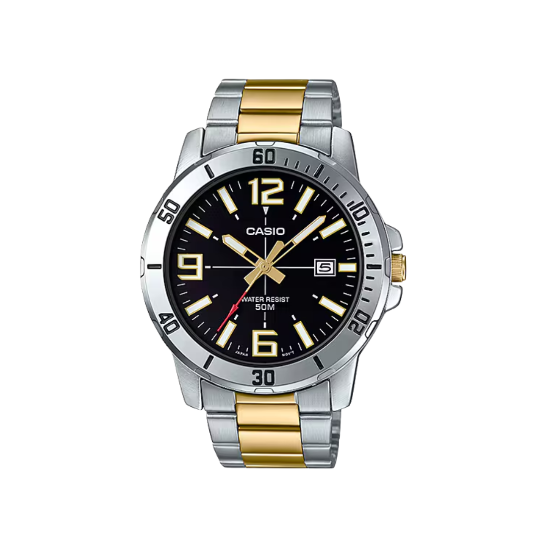 Casio Enticer Silver Golden Mens Watch - MTP-VD01SG-1BV - A1735