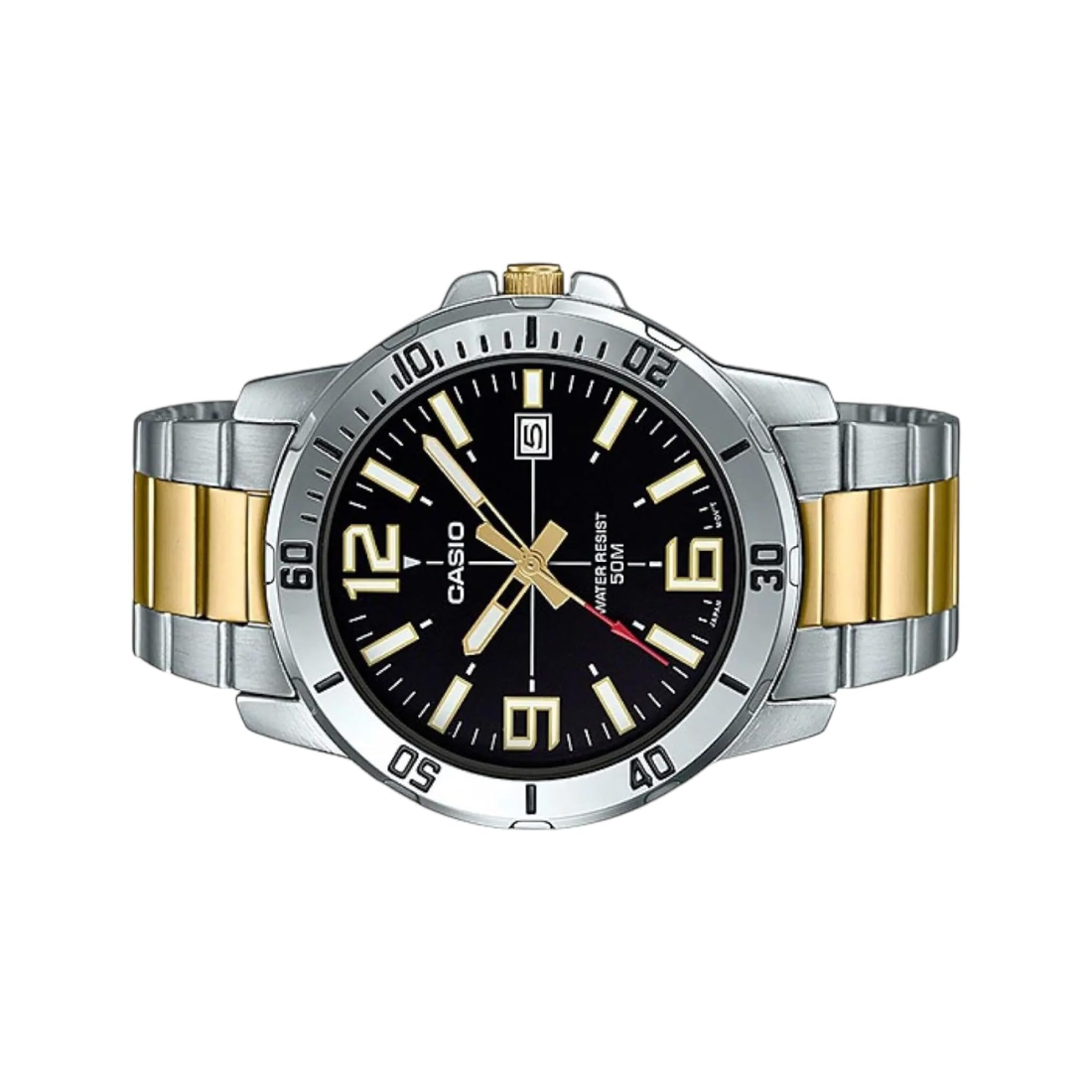 Casio Enticer Silver Golden Mens Watch - MTP-VD01SG-1BV - A1735