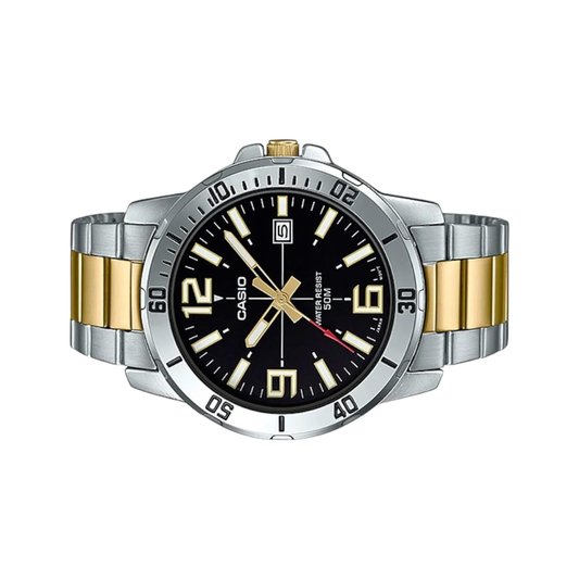 Casio Enticer Silver Golden Mens Watch - MTP-VD01SG-1BV - A1735