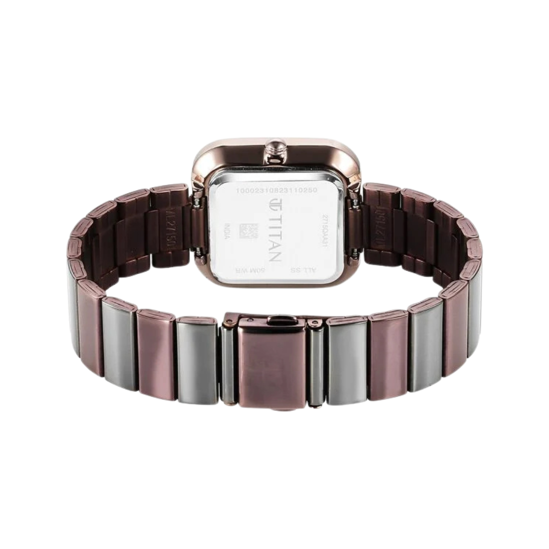 Titan Purple Stackables Stainless Steel Black Dial With Two Toned Strap Womens Watch 2715KM01