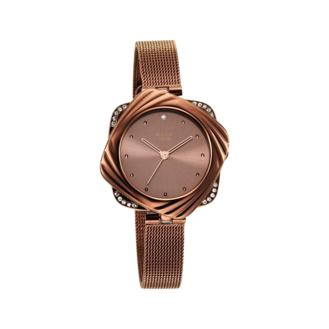 Titan Raga Moments of Joy Stainless Steel  Brown Case With Brown Dial Women's Watch NU95139QM02