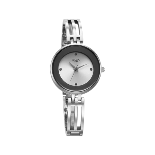 Titan Raga Showstopper Silver Case With Silver Dial Women's Watch NU95264SM01