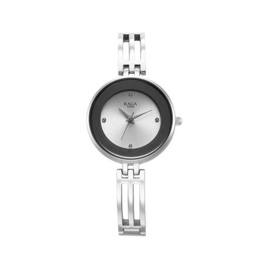 Titan Raga Showstopper Silver Case With Silver Dial Women's Watch NU95264SM01