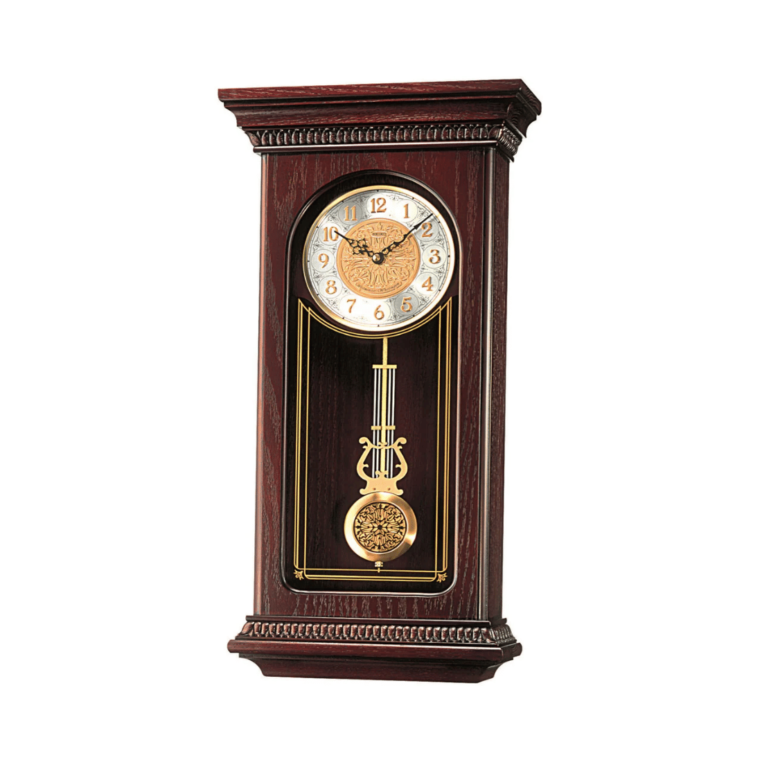 Seiko Clocks Oak Wood Pendulum Clock QXH008BN