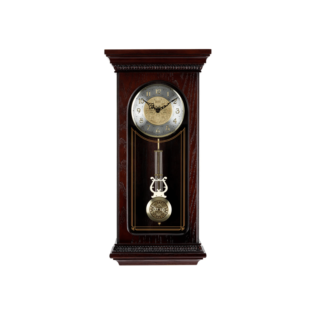 Seiko Clocks Oak Wood Pendulum Clock QXH008BN
