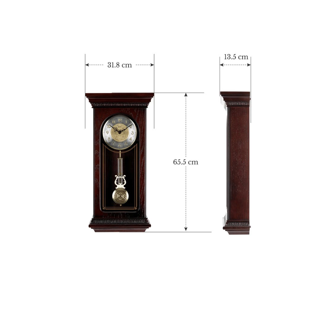 Seiko Clocks Oak Wood Pendulum Clock QXH008BN