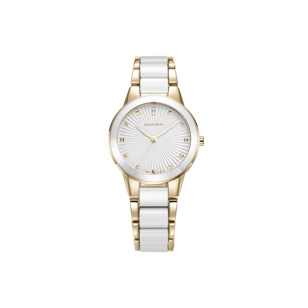 Romanson Ceramic White Women Watch RM5BF506KLGWH
