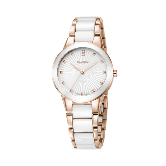 Romanson White & Rose Gold Men Watch RM5BF506KLRWH