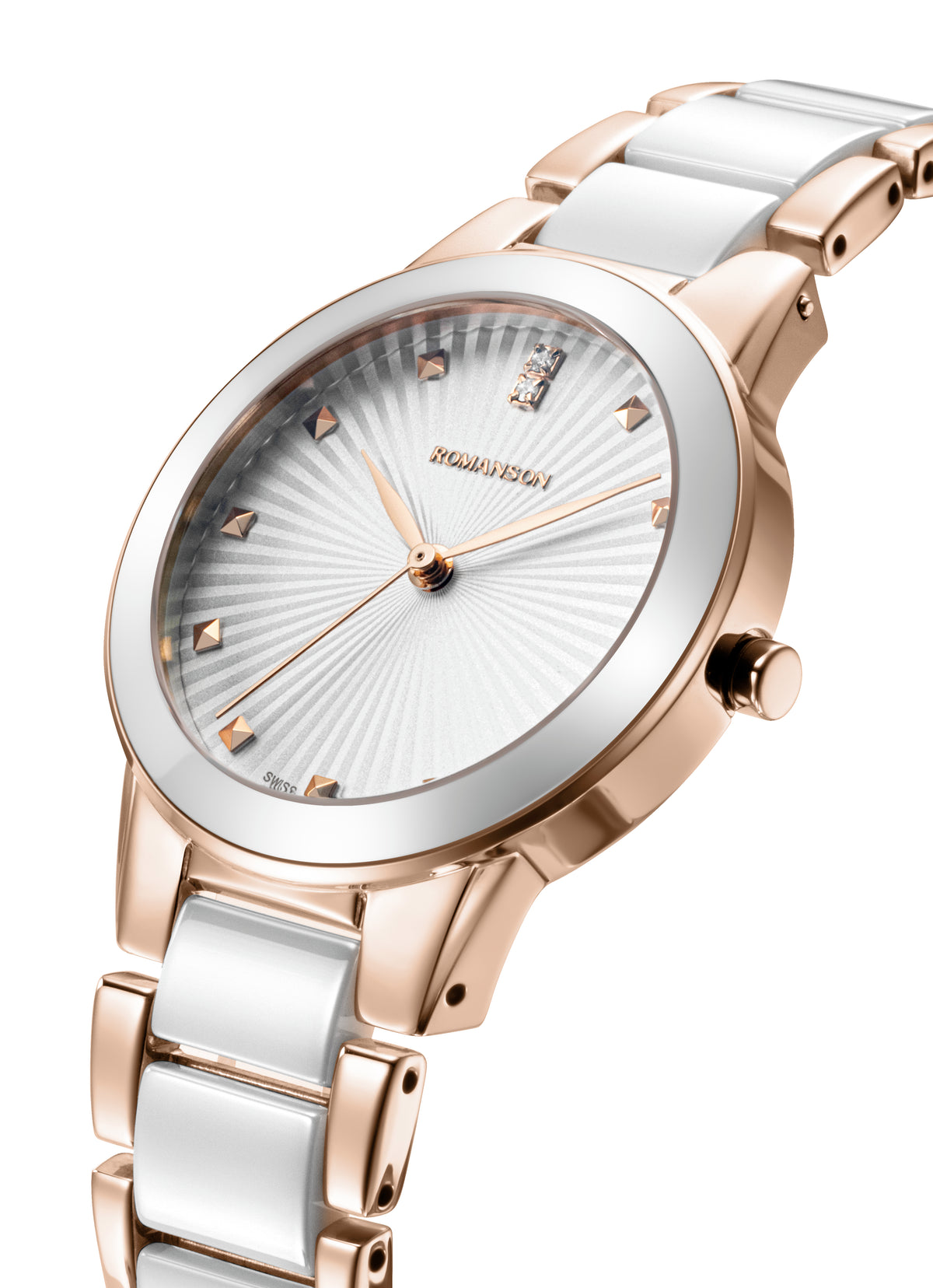 Romanson White & Rose Gold Men Watch RM5BF506KLRWH