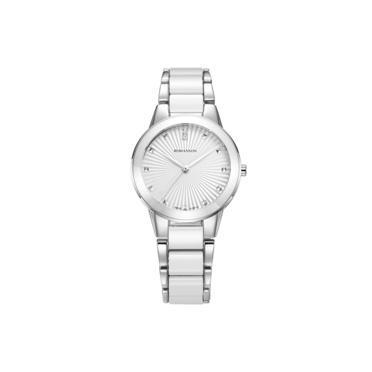 Romanson Ceramic White Women Watch RM5BF506KLWWH
