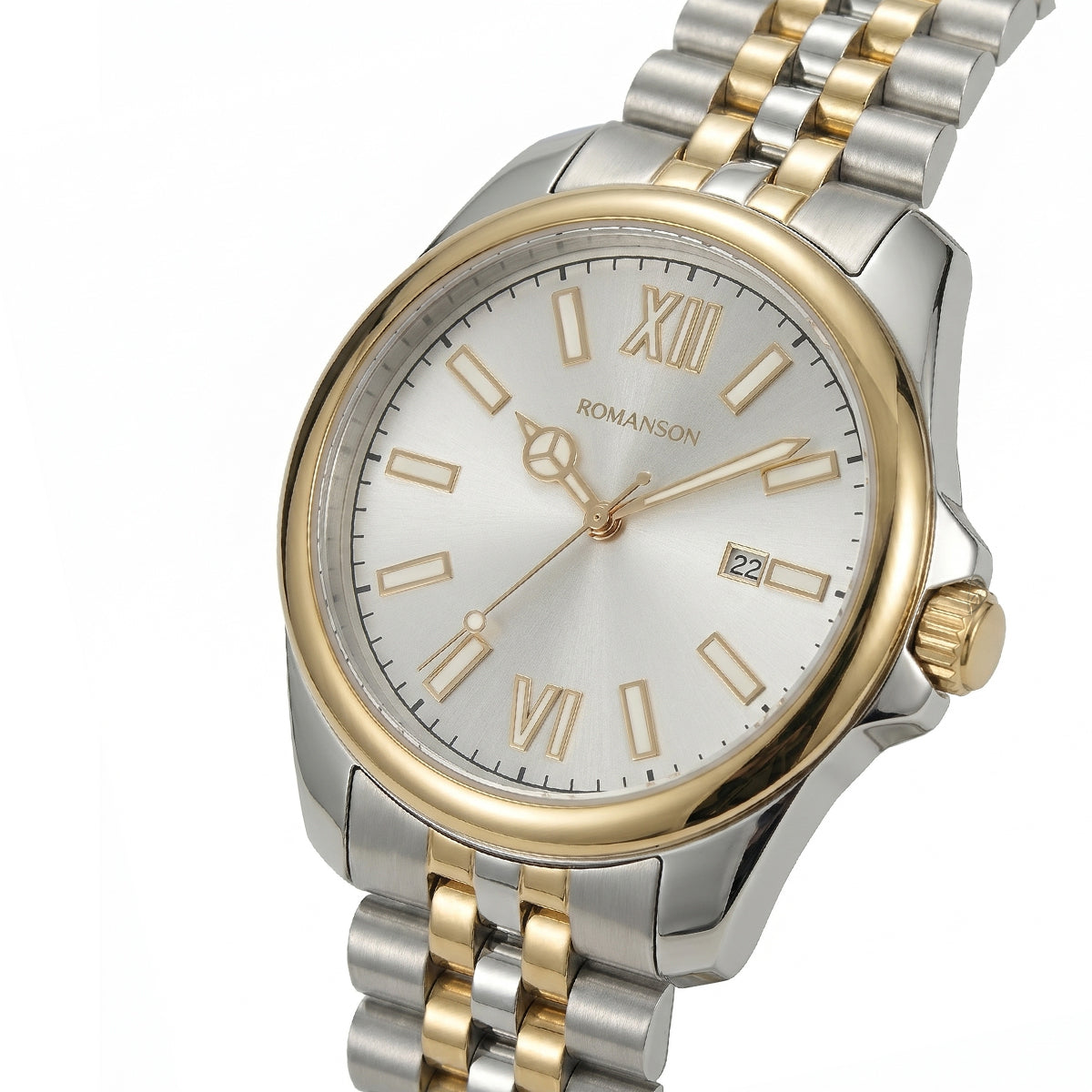 Romanson Classic Silver & Gold Men Watch TM6BS202MMCWH