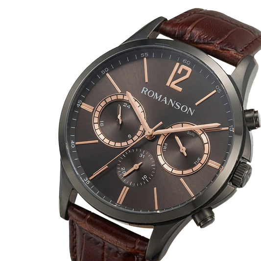 Romanson Classic Brown Men Watch TL6BS205FMBBK