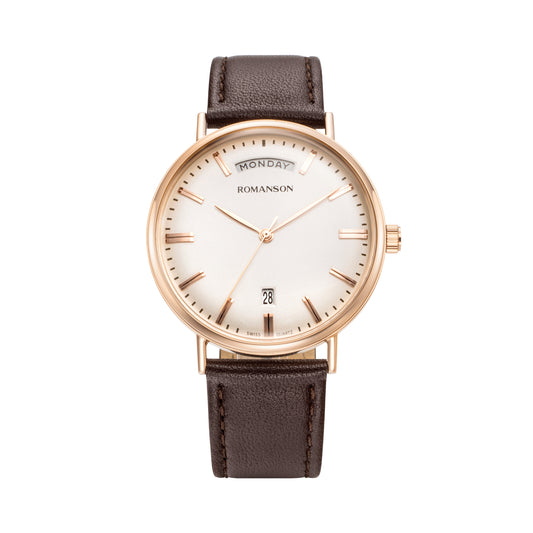 Romanson Brown Men Watch TL4BF006MMRWH