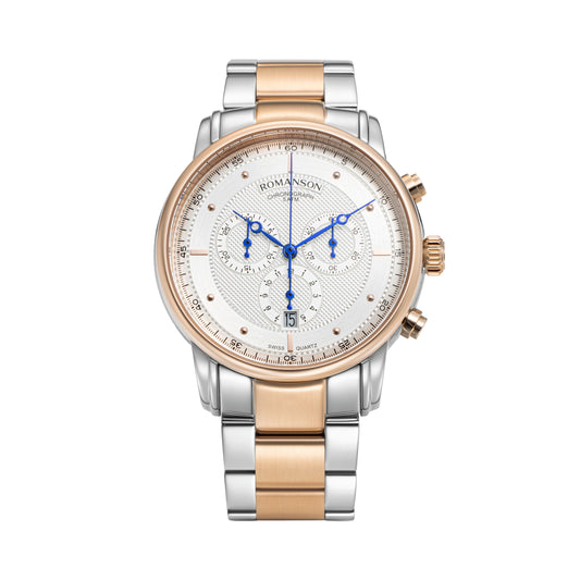 Romanson Silver Gold Men Watch TM3BS011HMJWH