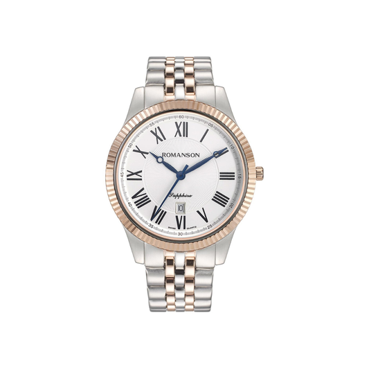 Romanson Saphire Glass White Dial Men's Watch TM3BS190MMJWH
