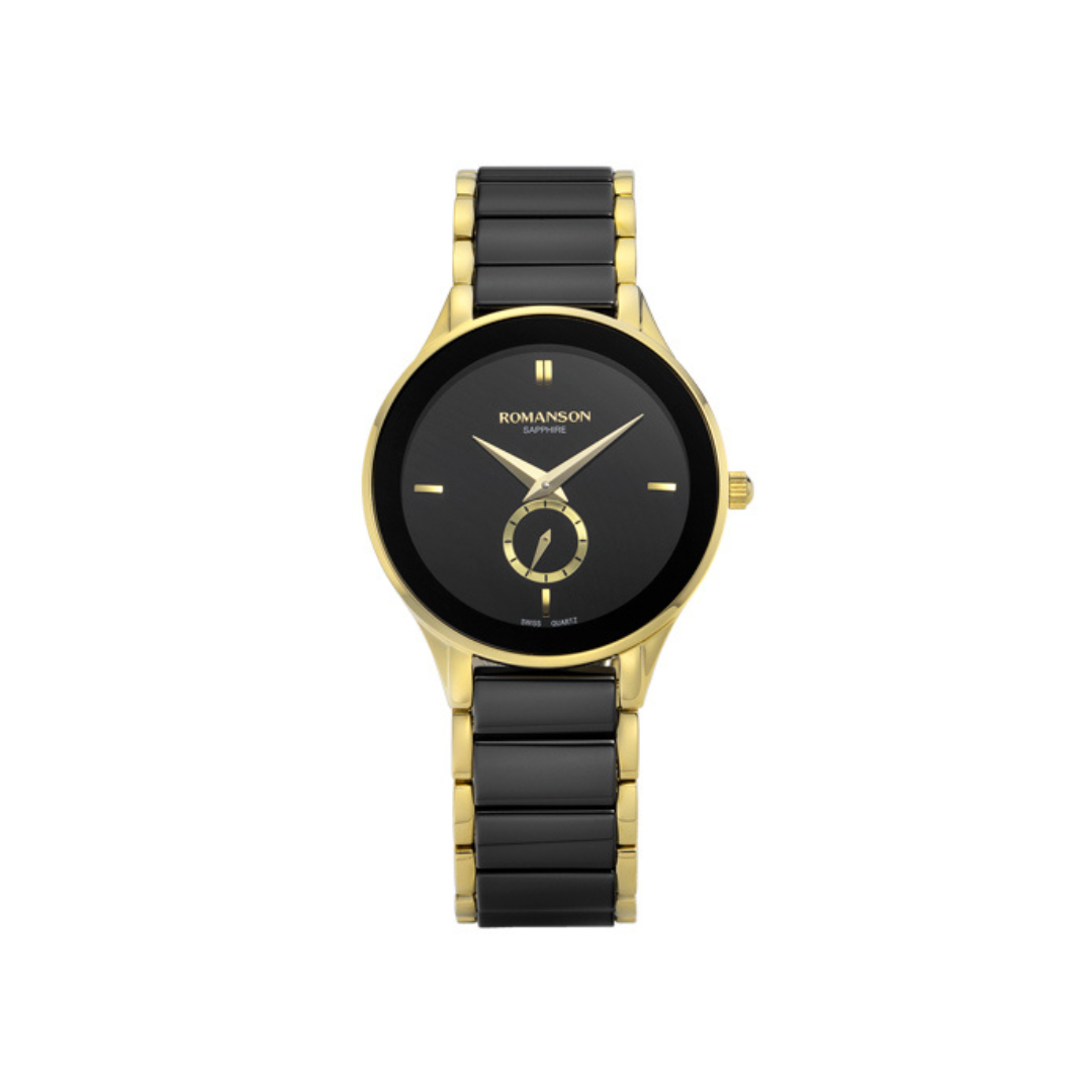 Romanson 33 mm Black Ceramic Sapphire Glass for Women | TM4236CLGBK