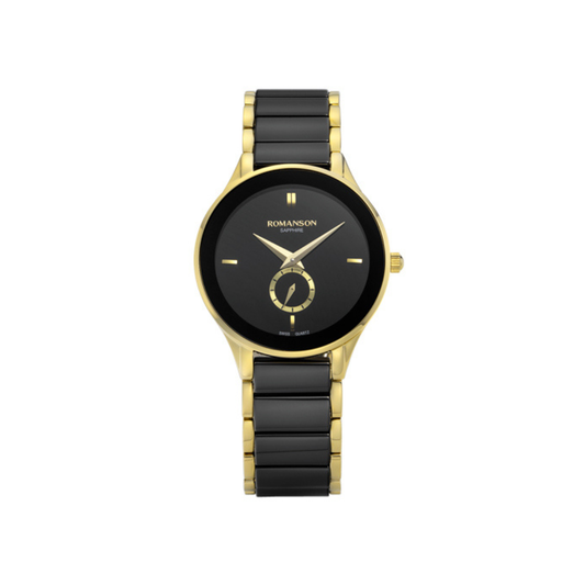 Romanson 33 mm Black Ceramic Sapphire Glass for Women | TM4236CLGBK