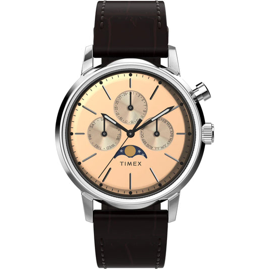 Timex Marlin Moon Phase Rose Gold Dial Men's Watch TW2W51100UJ