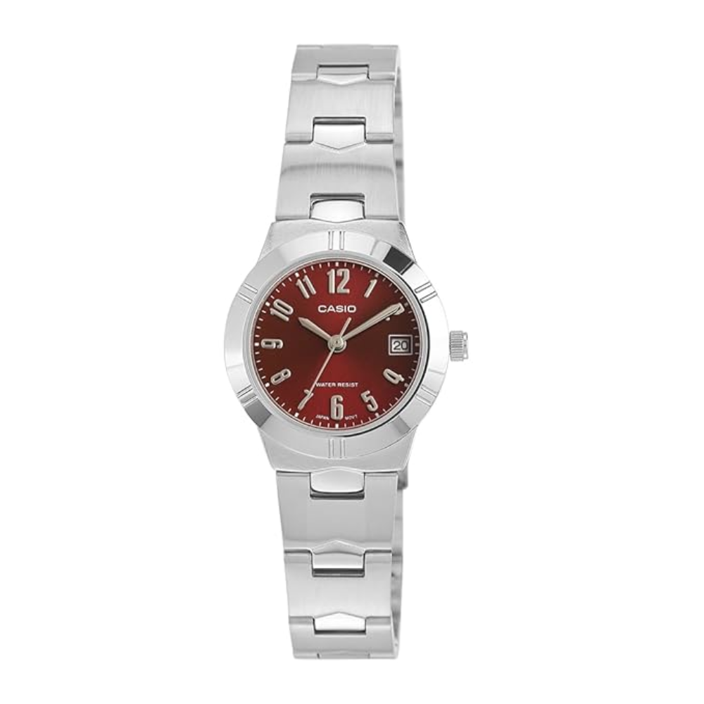 Casio Maroon Dial Women's Watch LTP-1241D-4A2DF (A2275)