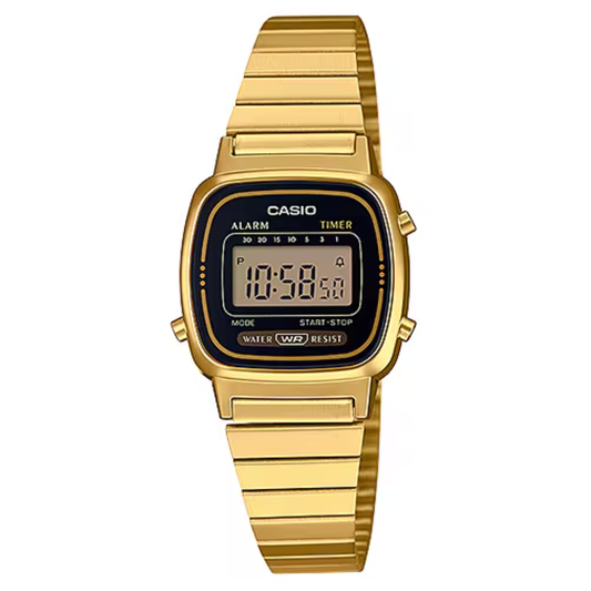 Casio Vintage Black Dial Gold Digital Unisex Watch – LA670WGA-1DF - D124