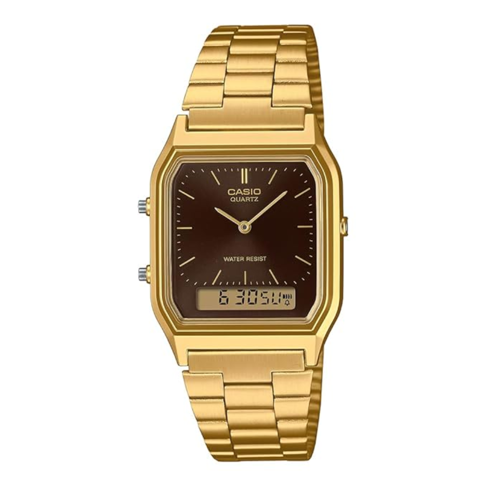 Casio Vintage Brown Dial Unisex Analog-Digital Watch D369 AQ-230GA-5AMQYDF