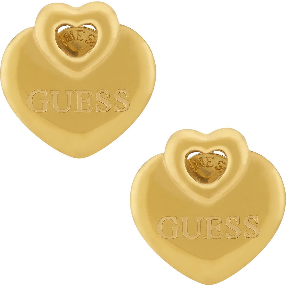 GUESS Crazy In Love Gold-Plated Women's Stud Earrings UBE05218YG