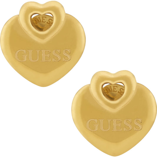 GUESS Crazy In Love Gold-Plated Women's Stud Earrings UBE05218YG