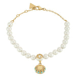 Guess Seashell Gold-Plated Pearl Women's Bracelet UBB05126YGL