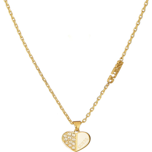 GUESS Rolling Hearts Gold-Plated Women's Necklace Gold UBN03041YGWH
