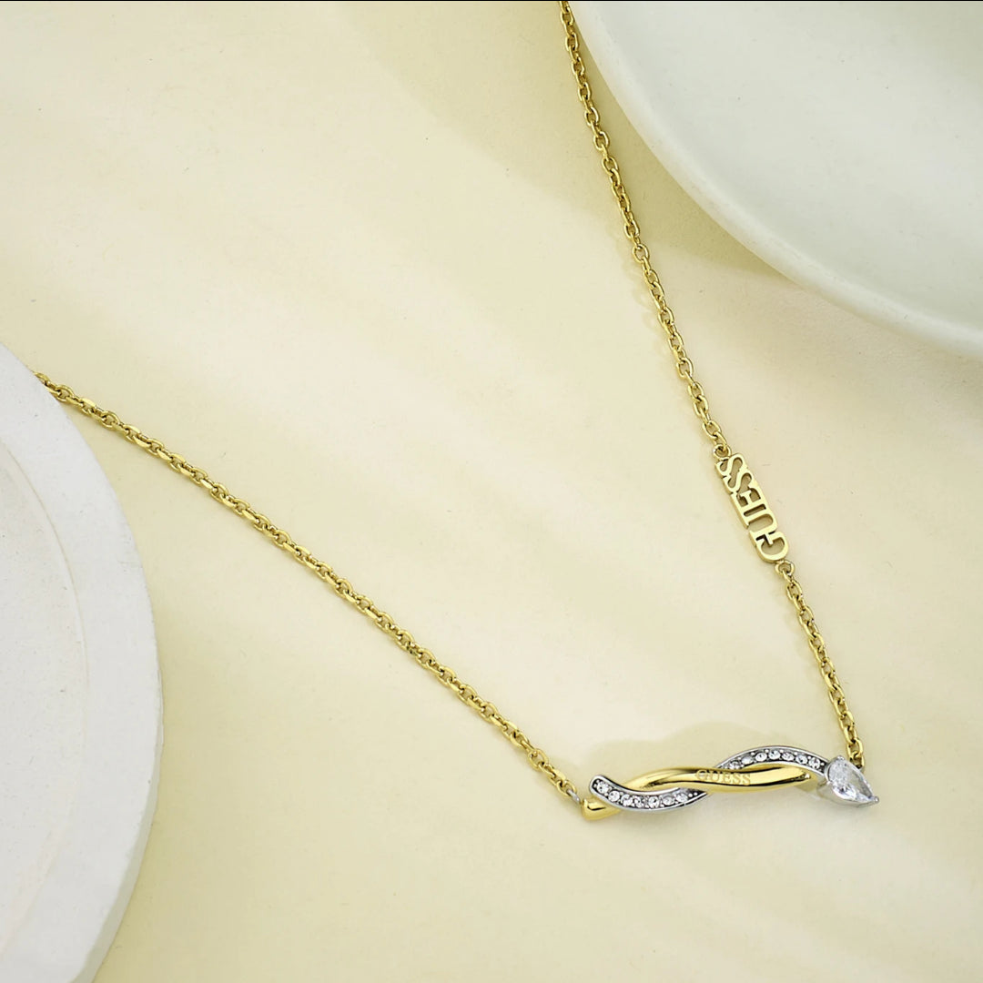 GUESS Twist Gold-Plated Women's Necklace UBN05066YGRH