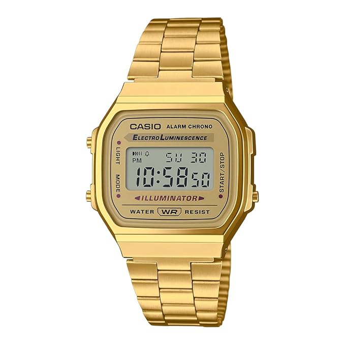 Casio Vintage Digital Gold Dial Unisex Watch – A168WG-9WDF (D169)
