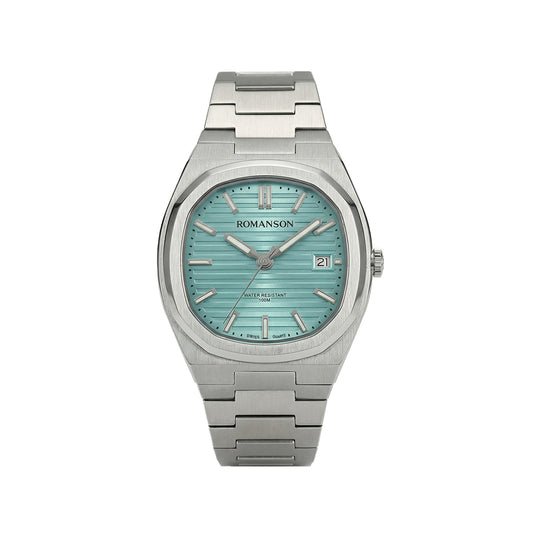 Romanson Classic Turquoise Dial Men Watch TM5BS008MMWLBU