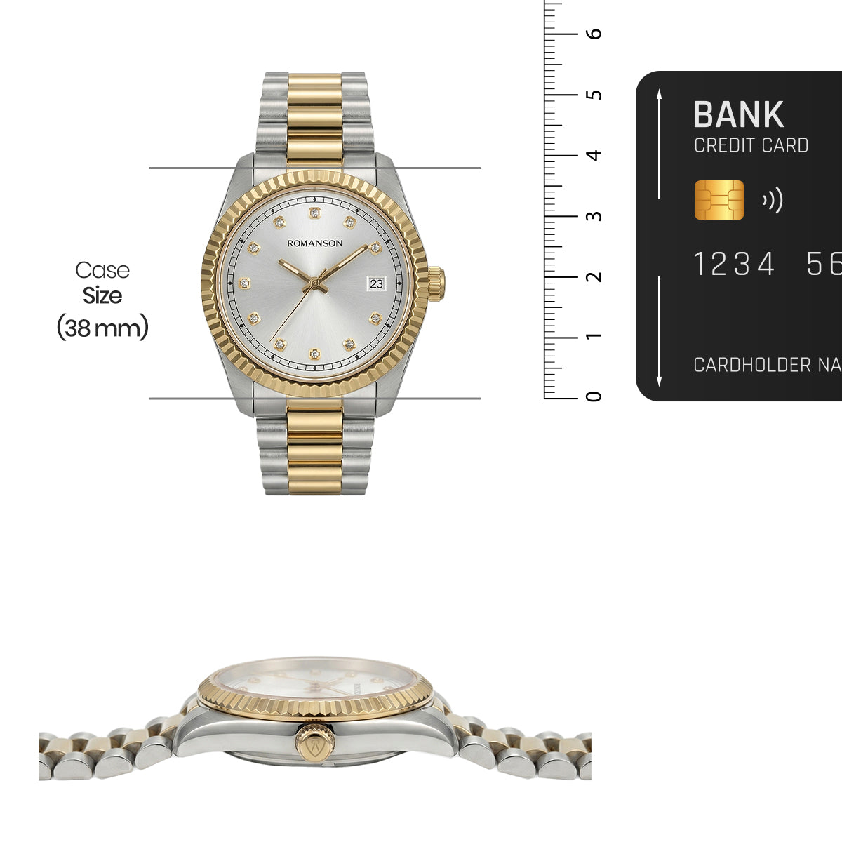 Romanson Silver Gold Men Watch RM4BF511LLGWH
