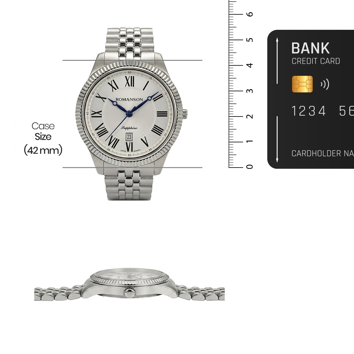 Romanson Silver Men Watch TM3BS190MMWWH