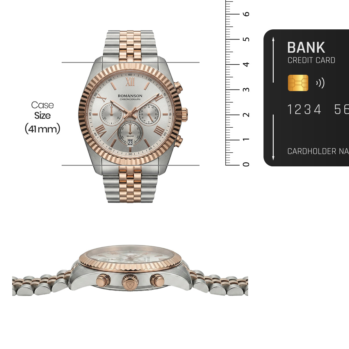Romanson Silver Gold Men Watch TM6A28HMJWH