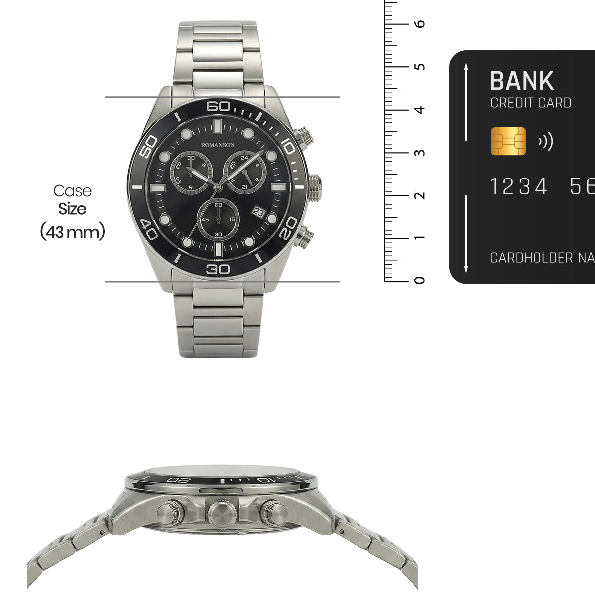 Romanson Classic Silver Men Watch TM6BS203FMWBK