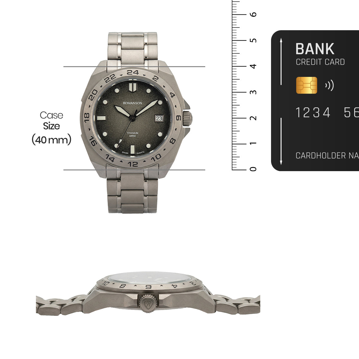 Romanson Classic Grey Men Watch AM6BS002MMTBK