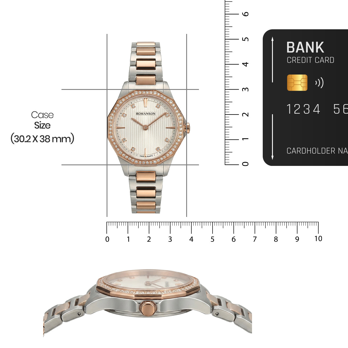 Romanson Silver Gold Men Watch RM5BF507QLJWH